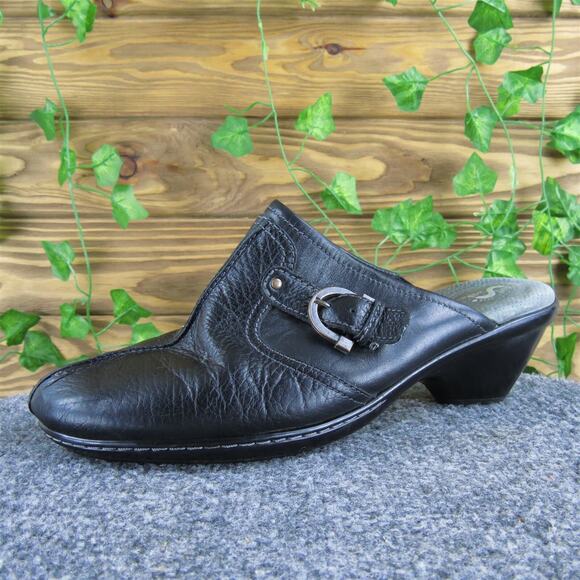 SoftWalk Women's Mule Black Leather Sz 9.5 Extra Wide Used‎ 2025 - Picture 1 of 9
